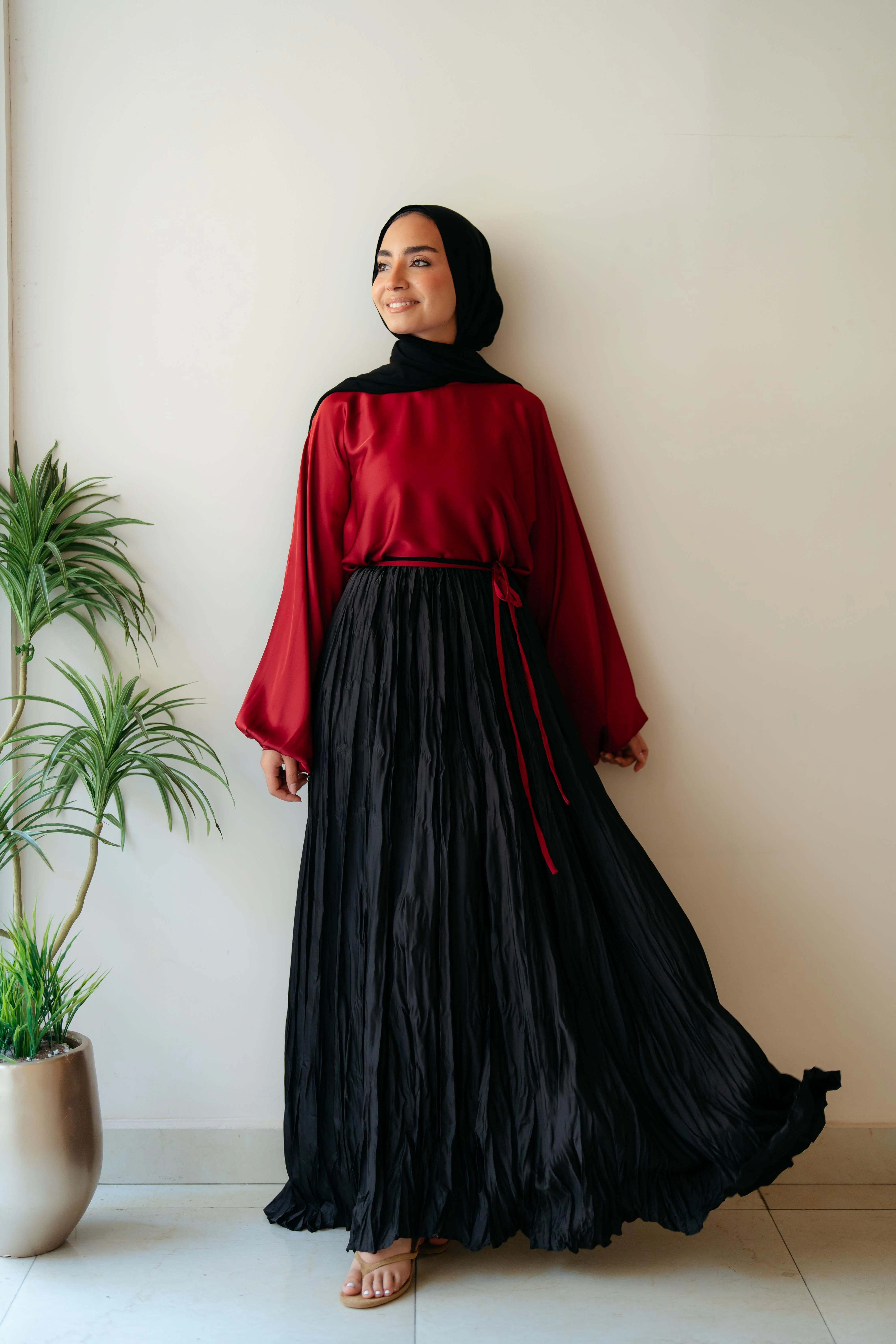 Crinckle Satin Skirt - Image 4