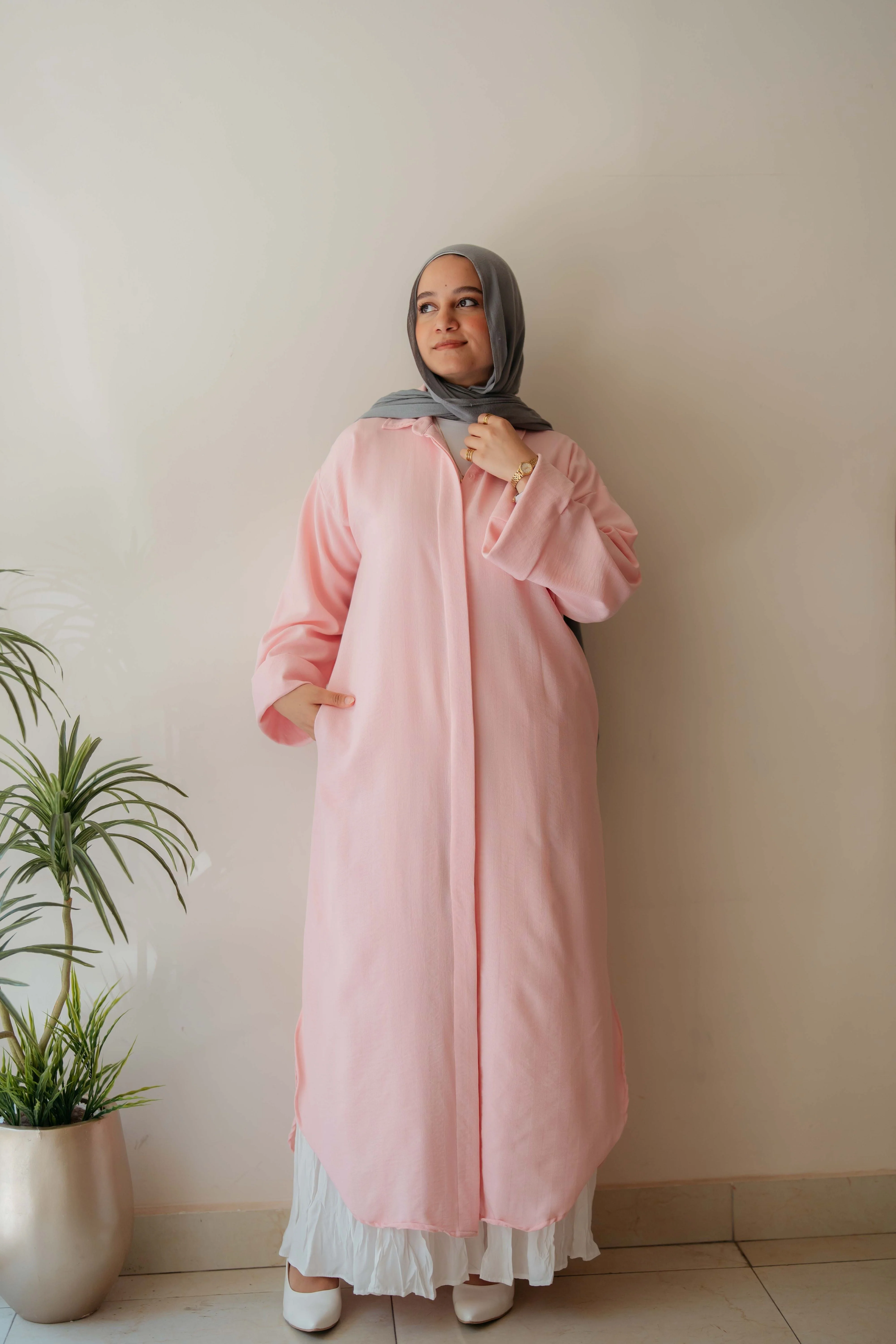 Plain Shirt Dress - Image 15