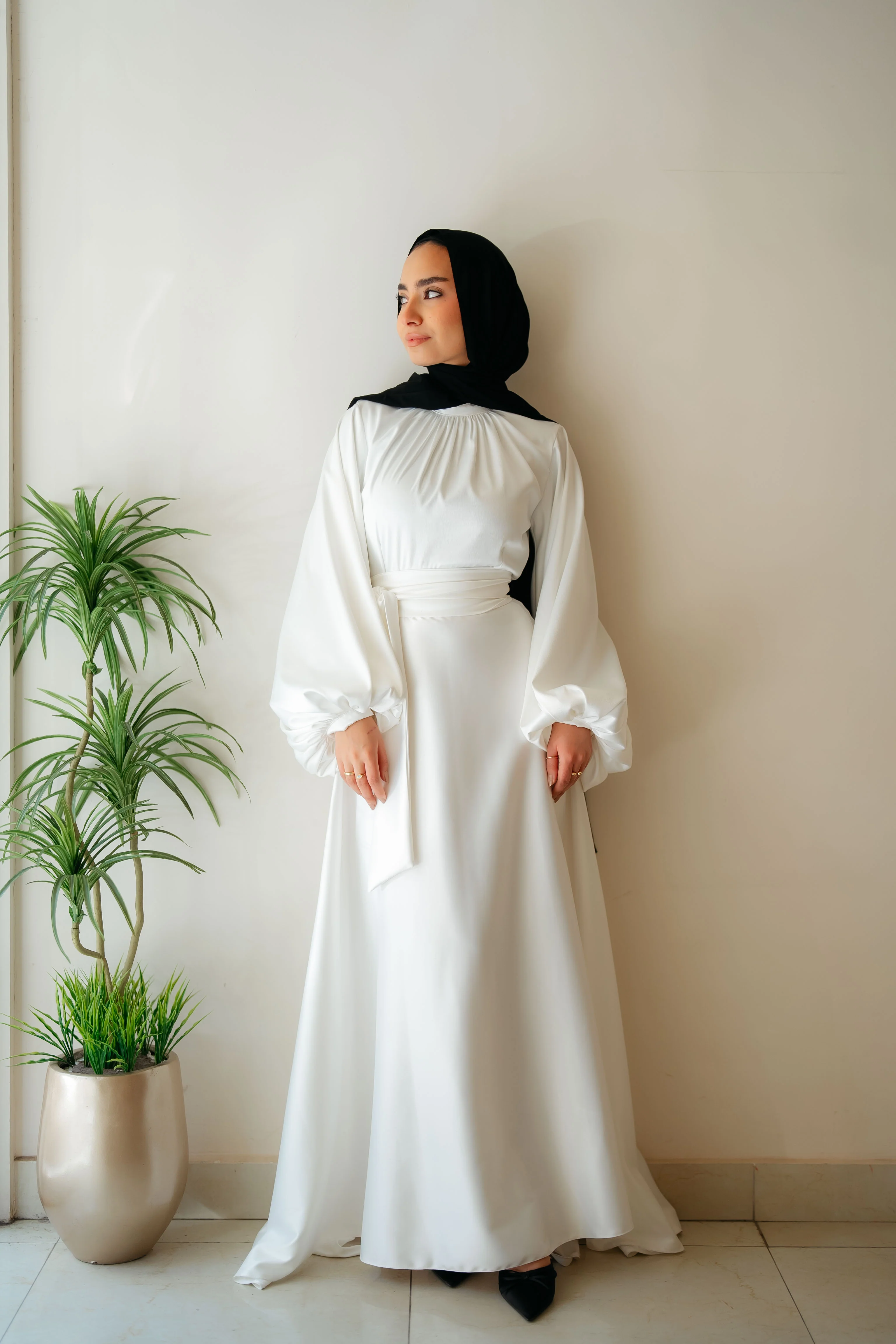 Satin Cloche Dress - Image 13