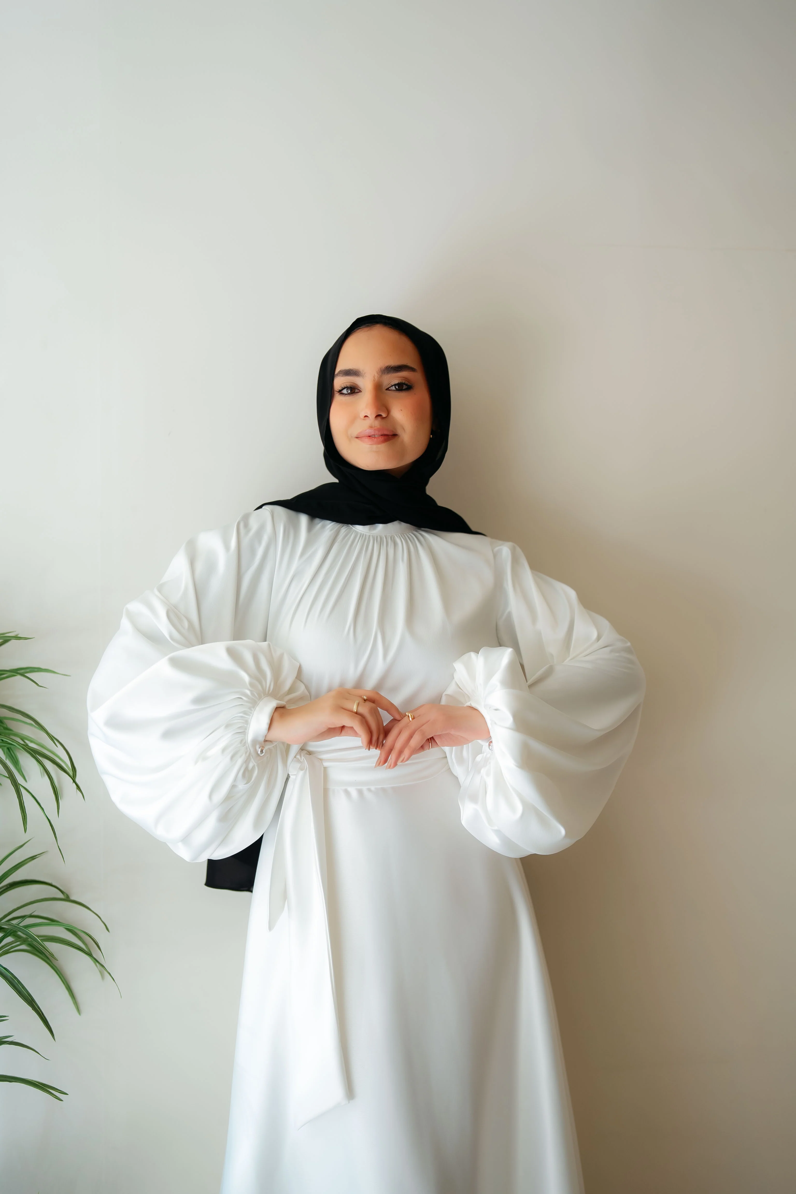 Satin Cloche Dress - Image 14