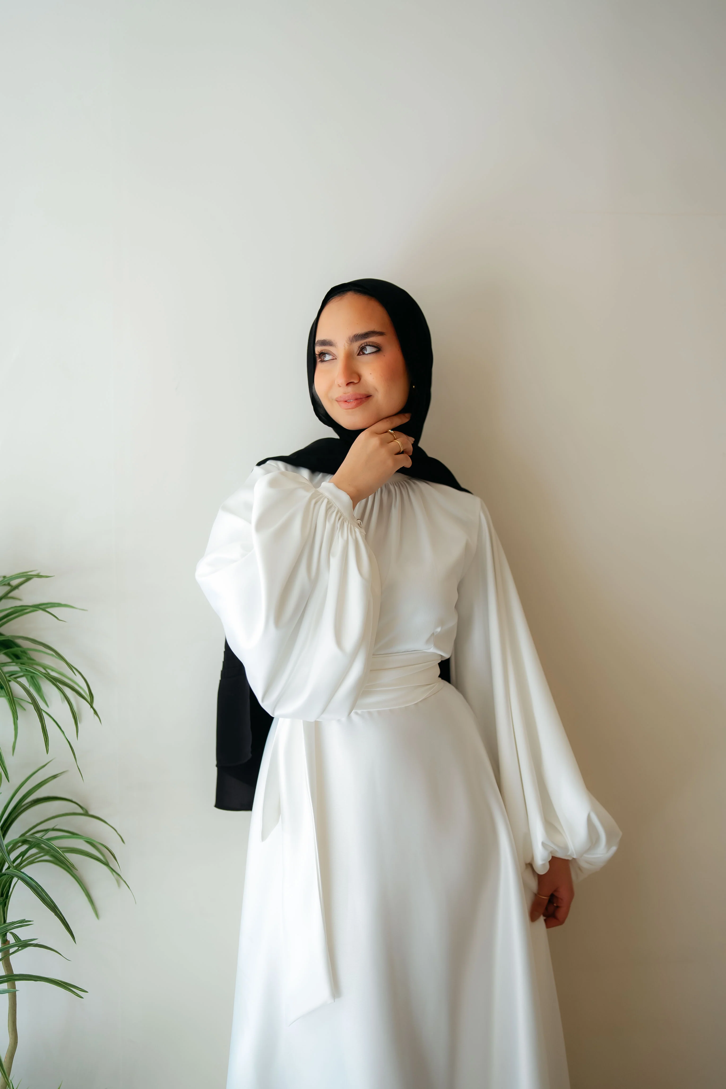 Satin Cloche Dress - Image 15