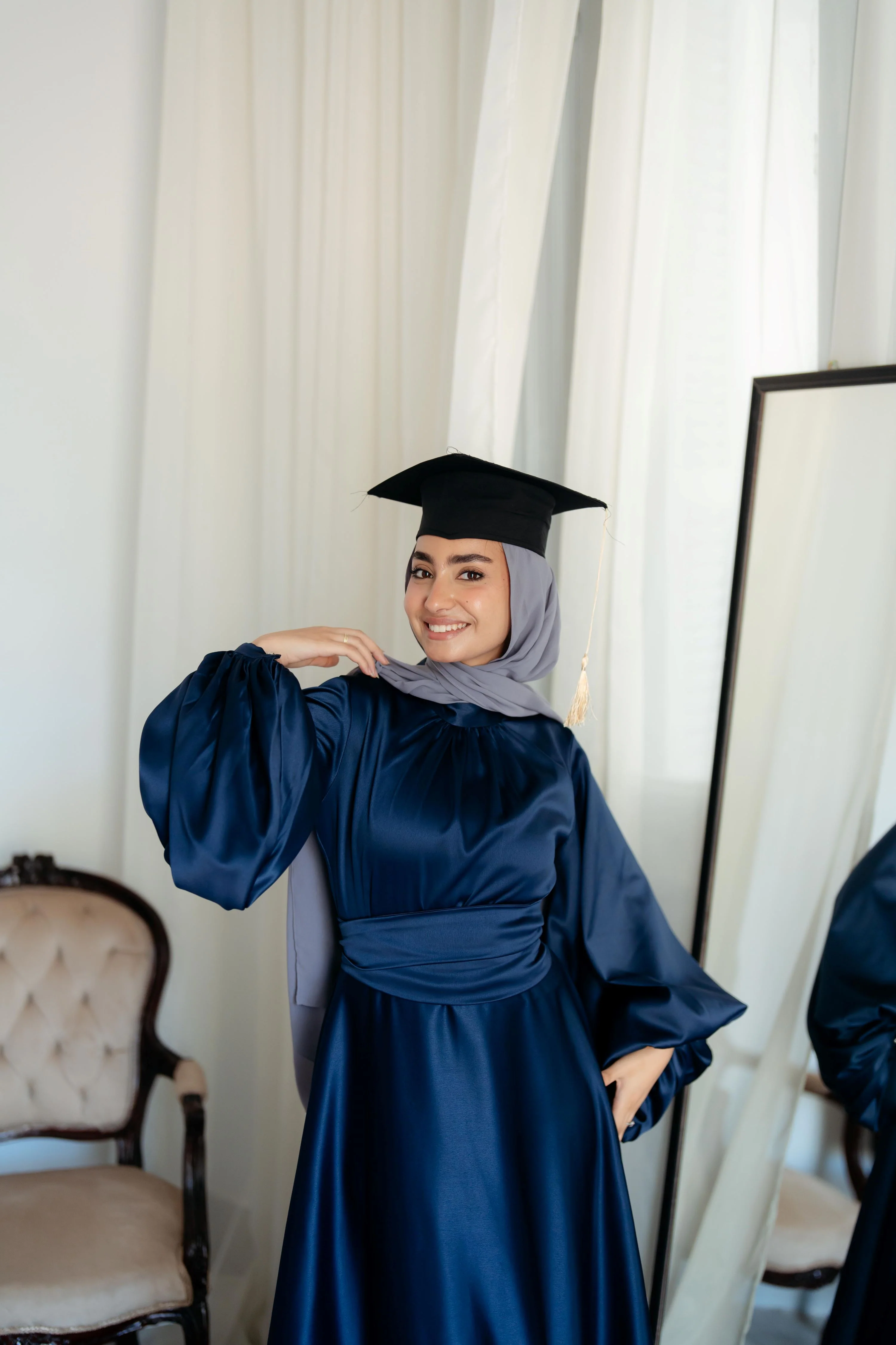 Satin Cloche Dress - Image 19