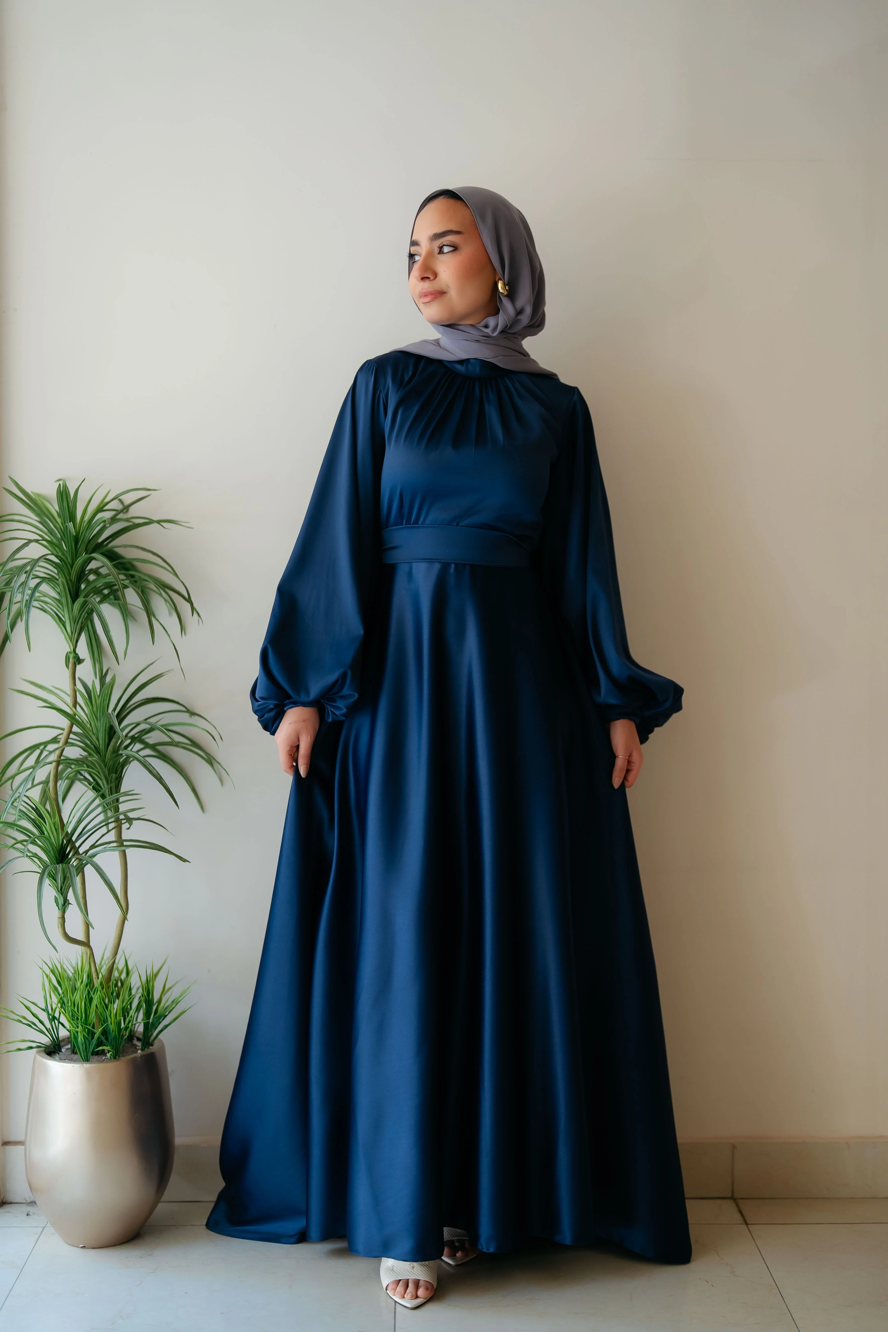 Satin Cloche Dress - Image 20