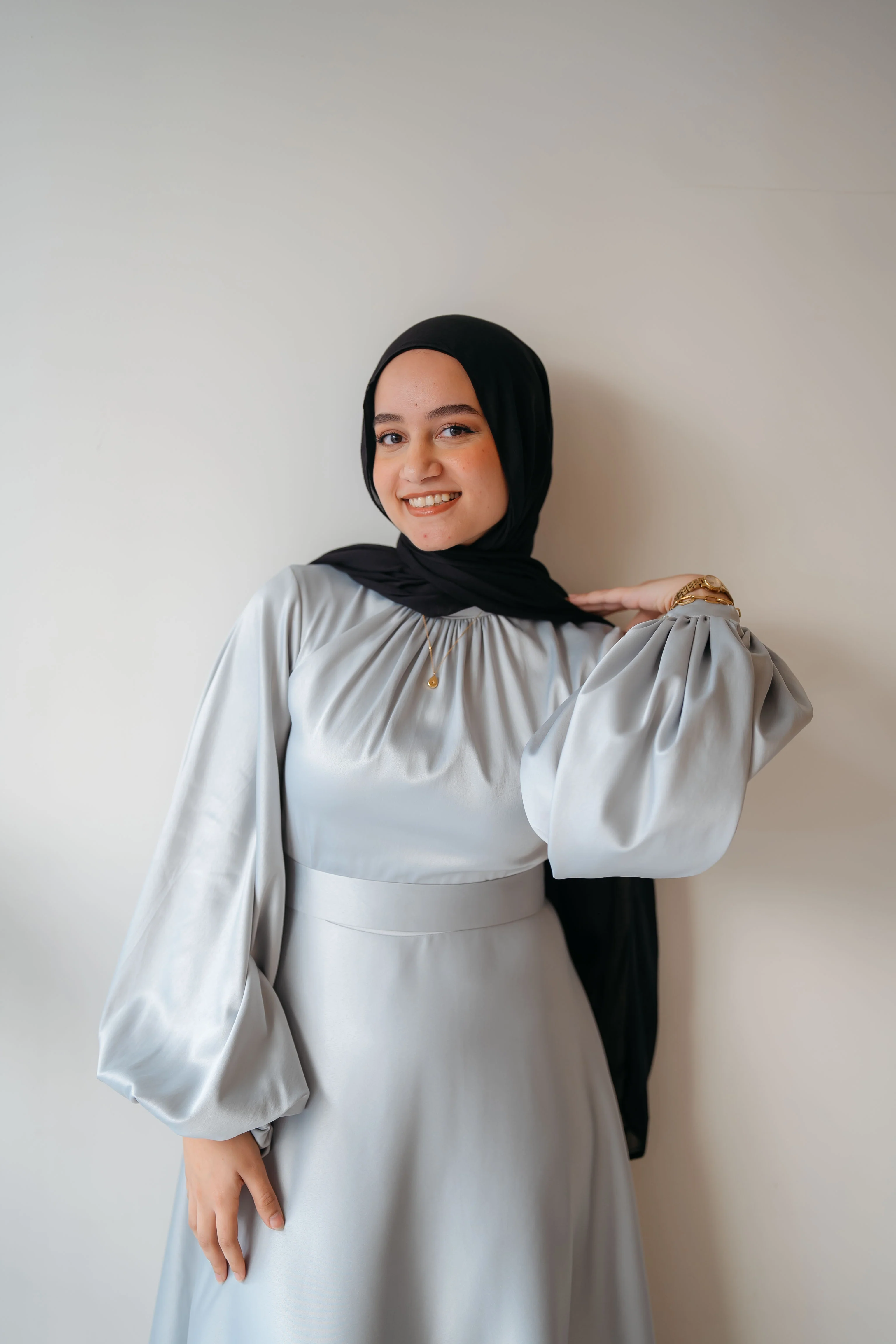 Satin Cloche Dress - Image 23