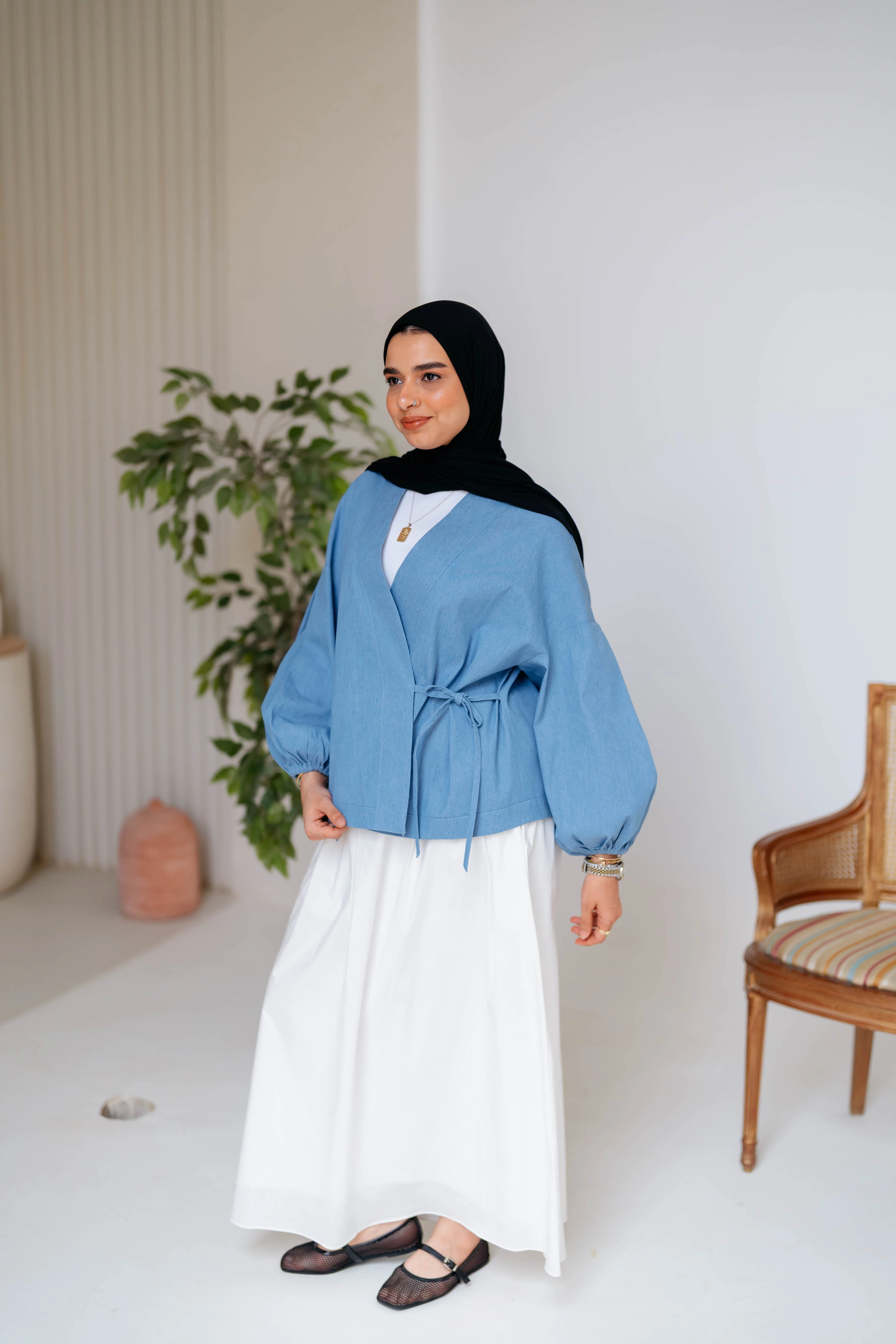 Shine Denim Blouse - Image 3
