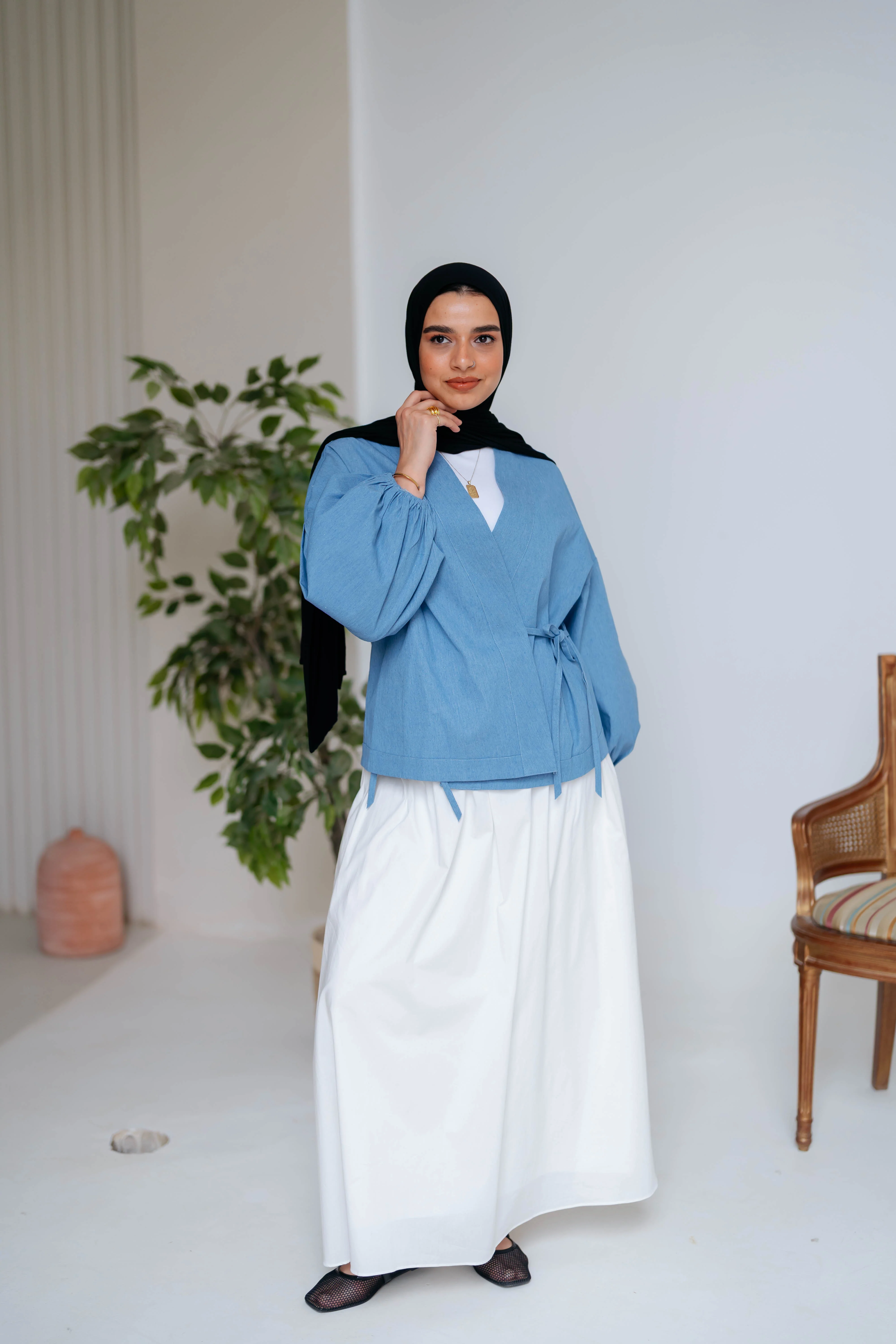 Shine Denim Blouse - Image 4