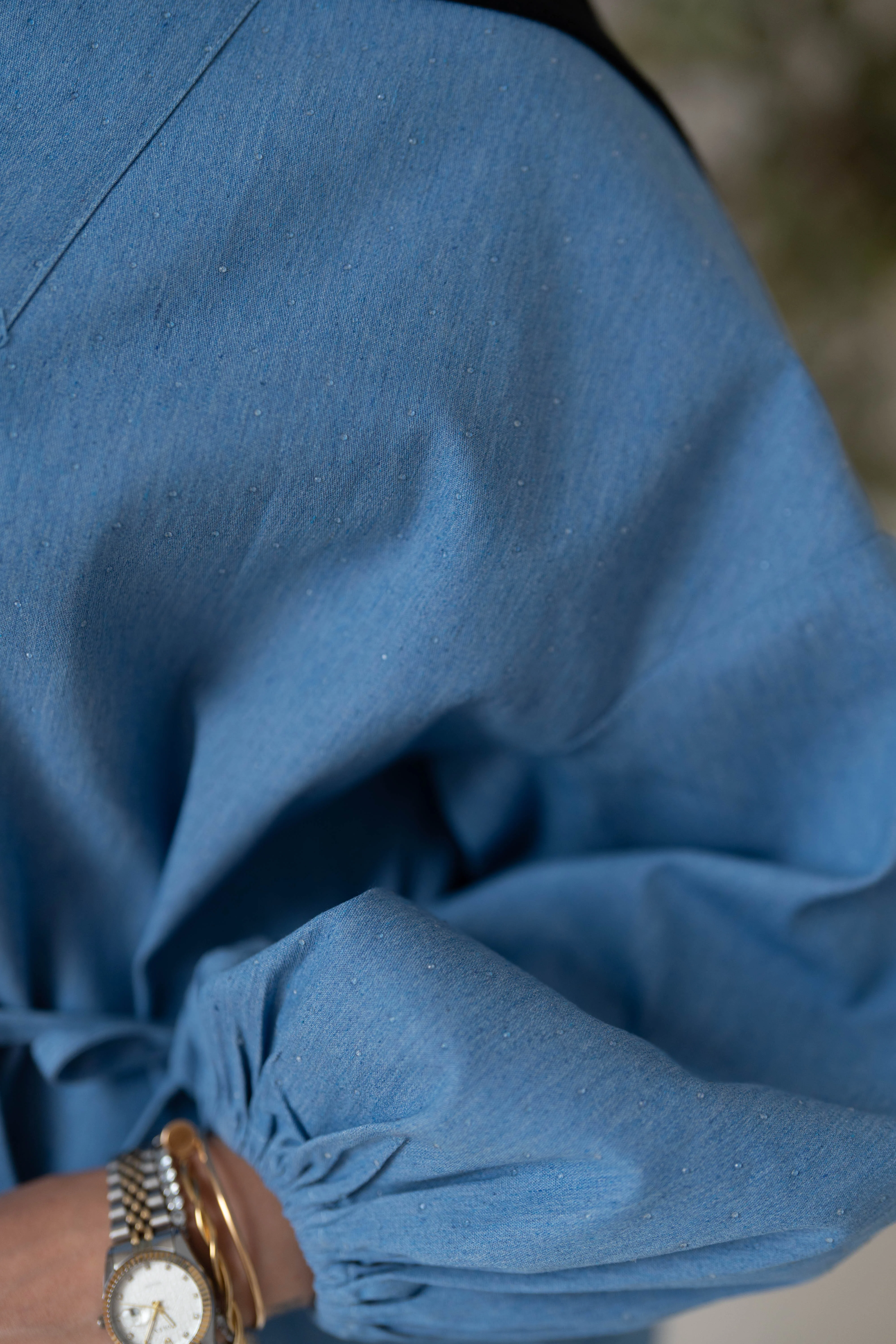 Shine Denim Blouse - Image 5