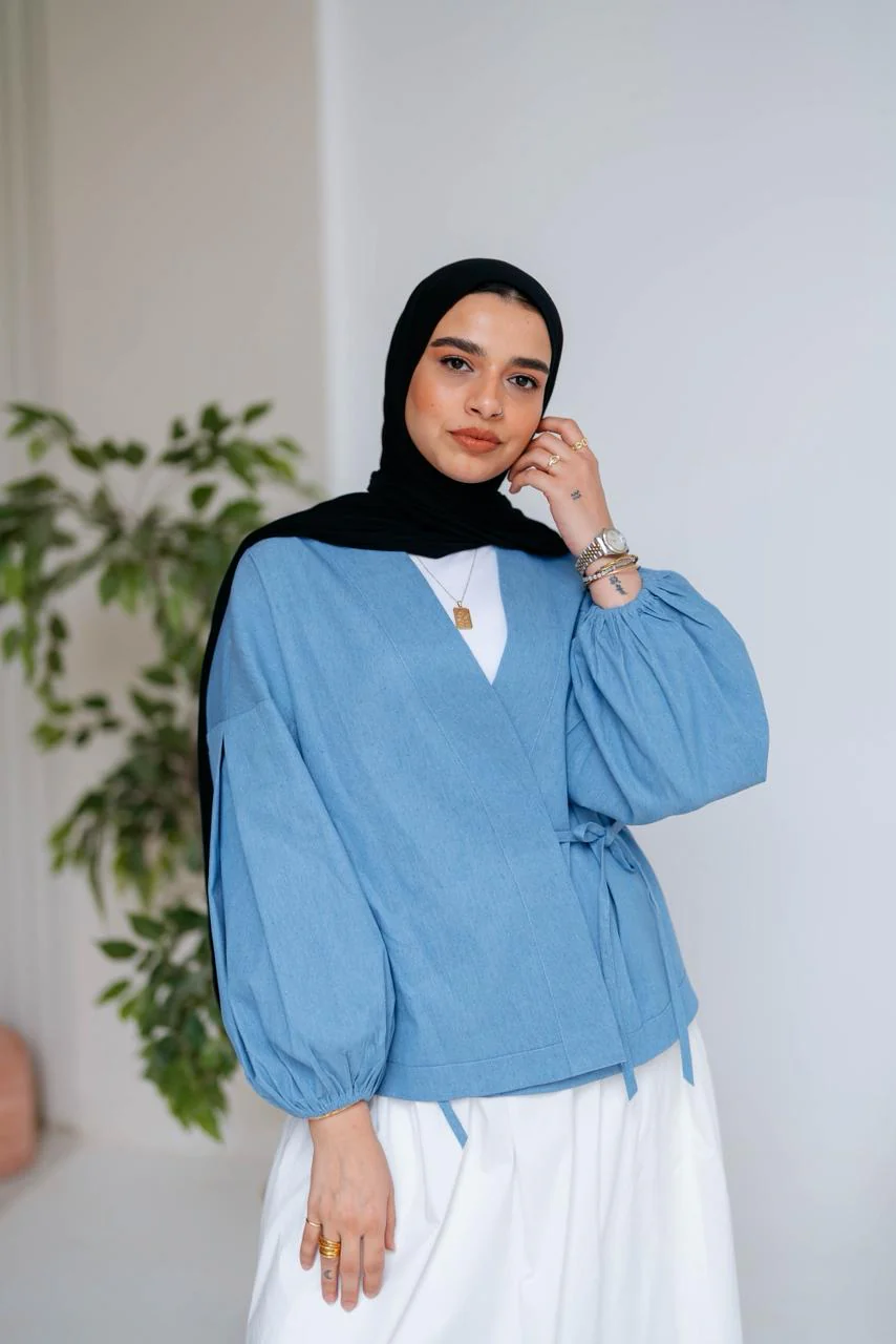 Shine Denim Blouse - Image 6