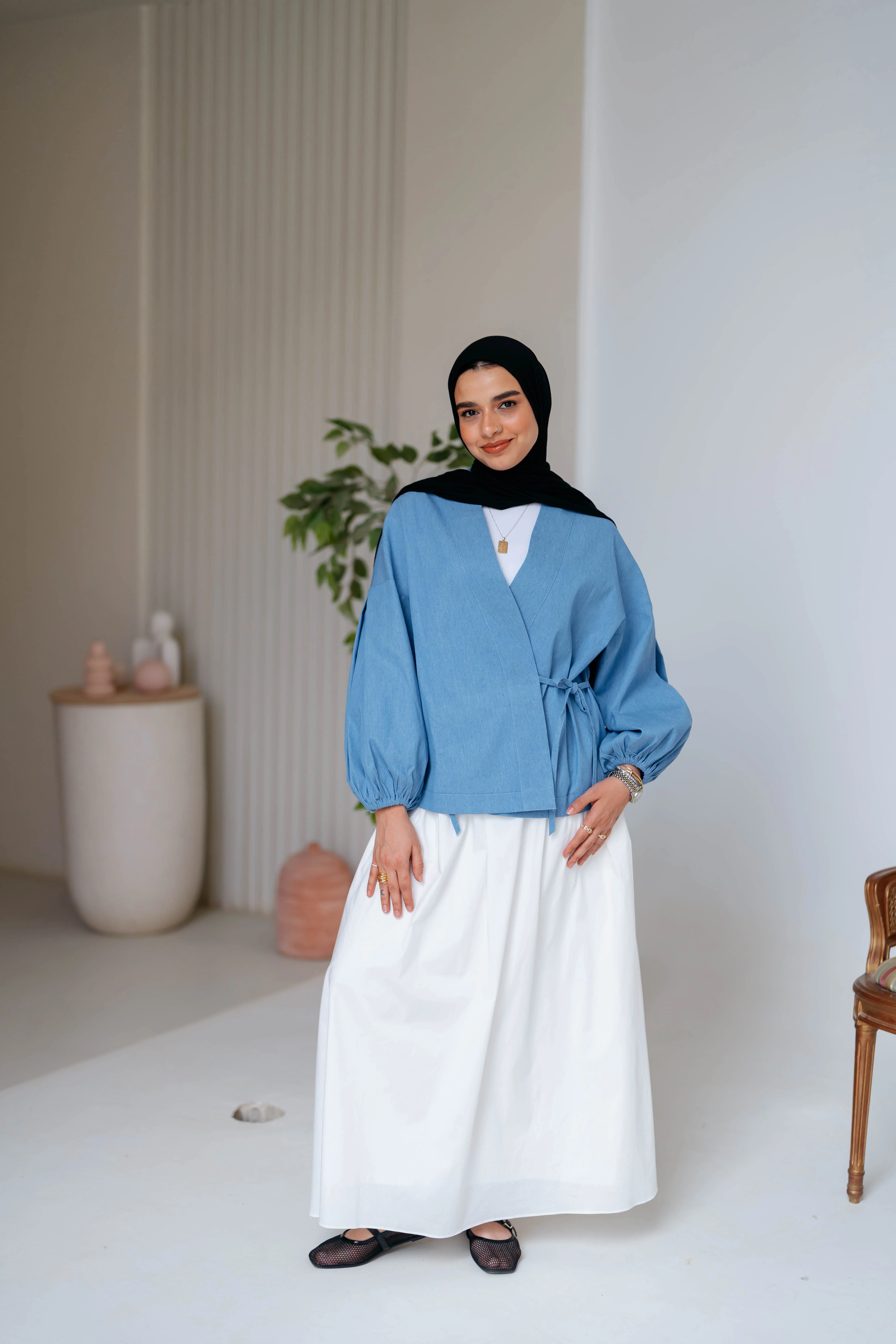 Shine Denim Blouse - Image 7